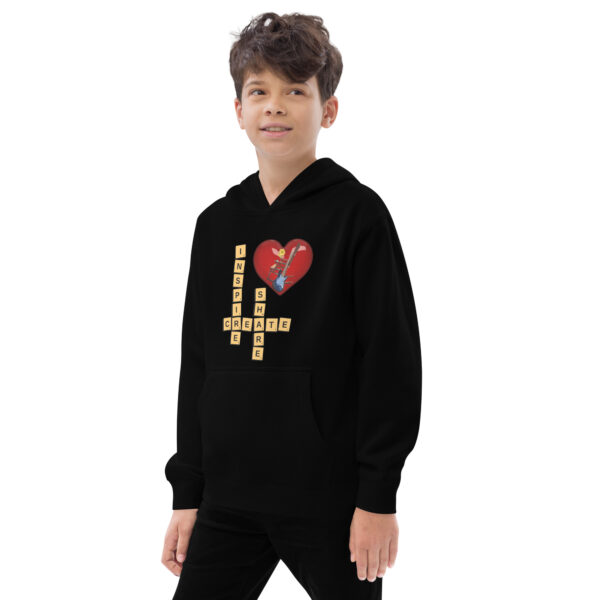 Inspire. Create. Share. Scrabble®️ Inspired Kids fleece hoodie - Image 3