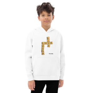 Live, Love, Laugh. You Win Scrabble®️ inspired Kids fleece hoodie