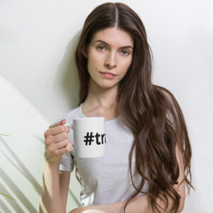 #travel White glossy mug