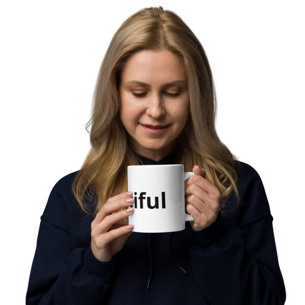 #beautiul White glossy mug