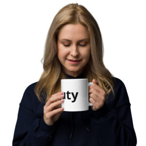 #beauty White glossy mug